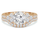 Round Lab Created Diamond Solitaire with Accents Engagement Ring and Wedding Band Set Ring in Yellow Gold (MVSLG1126-Y)