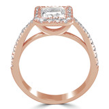 Princess Lab Created Diamond Cathedral Square Halo Engagement Ring in Rose Gold (MVSLG1129-R)