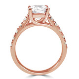 Round Lab Created Diamond Cathedral Trellis Solitaire with Accents Engagement Ring in Rose Gold (MVSLG1142-R)