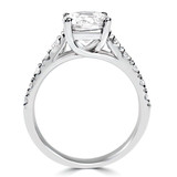 Round Lab Created Diamond Cathedral Trellis Solitaire with Accents Engagement Ring in White Gold (MVSLG1142-W)