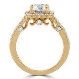 Round Lab Created Diamond Cushion Halo Engagement Ring in Yellow Gold (MVSLG1148-Y)