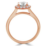 Round Lab Created Diamond Cathedral Open Bridge Round Halo Engagement Ring in Rose Gold (MVSLG1152-R)