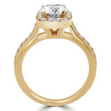 Round Lab Created Diamond Cathedral Cushion Halo Engagement Ring in Yellow Gold (MVSLG1155-Y)