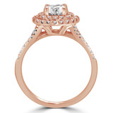 Round Lab Created Diamond Cathedral Double Round Halo Engagement Ring in Rose Gold (MVSLG1160-R)