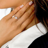 Round Lab Created Diamond Vintage Cathedral Cushion Halo Engagement Ring in Rose Gold (MVSLG1172-R)