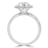 Round Lab Created Diamond Diamond Bridge Round Halo Engagement Ring in White Gold (MVSLG1183-W)