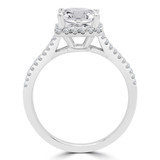 Princess Lab Created Diamond Split-Shank Cathedral Square Halo Engagement Ring in White Gold (MVSLG1187-W)
