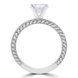 Round Lab Created Diamond Vintage Solitaire Engagement Ring in White Gold (MVSLG1188-W)