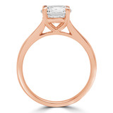 Round Lab Created Diamond Tapered Cathedral Solitaire Engagement Ring in Rose Gold (MVSLG1189-R)