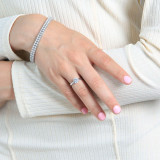 Round Lab Created Diamond Solitaire Engagement Ring in White Gold (MVSLG1190-W)