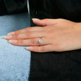 Round Lab Created Diamond Twisted Solitaire Engagement Ring in White Gold (MVSLG1191-W)