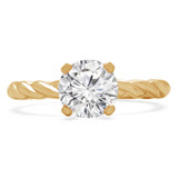 Round Lab Created Diamond Twisted Solitaire Engagement Ring in Yellow Gold (MVSLG1191-Y)