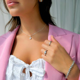 Round Lab Created Diamond Tension Set Solitaire Engagement Ring in White Gold (MVSLG1192-W)