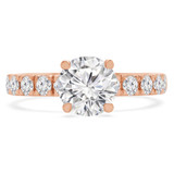 Round Lab Created Diamond Solitaire with Accents Engagement Ring in Rose Gold (MVSLG1201-R)