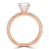 Round Lab Created Diamond Solitaire with Accents Engagement Ring in Rose Gold (MVSLG1201-R)