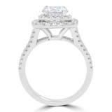 Round Lab Created Diamond Split-Shank Cathedral Double Cushion Halo Engagement Ring in White Gold (MVSLG1204-W)