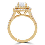 Round Lab Created Diamond Split-Shank Cathedral Double Cushion Halo Engagement Ring in Yellow Gold (MVSLG1204-Y)