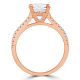 Round Lab Created Diamond Cathedral Solitaire with Accents Engagement Ring in Rose Gold (MVSLG1213-R)
