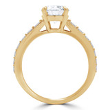 Round Lab Created Diamond Revserse Tapered Cathedral Solitaire with Accents Engagement Ring in Yellow Gold (MVSLG1215-Y)