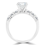 Round Lab Created Diamond Solitaire with Accents Engagement Ring in White Gold (MVSLG1218-W)