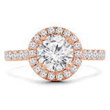 Round Lab Created Diamond Cathedral Round Halo Engagement Ring in Rose Gold (MVSLG1226-R)