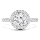 Round Lab Created Diamond Cathedral Round Halo Engagement Ring in White Gold (MVSLG1226-W)