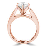 Round Lab Created Diamond Pinched Cathedral 6-Prong Solitaire Engagement Ring in Rose Gold (MVSLG1230-R)