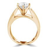 Round Lab Created Diamond Pinched Cathedral 6-Prong Solitaire Engagement Ring in Yellow Gold (MVSLG1230-Y)