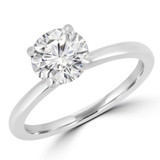 Round Lab Created Diamond Solitaire Engagement Ring in White Gold (MVSLG1231-W)