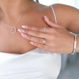 Round Lab Created Diamond Solitaire Engagement Ring in White Gold (MVSLG1231-W)