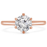 Round Lab Created Diamond Cathedral 6-Prong Solitaire Engagement Ring in Rose Gold (MVSLG1232-R)