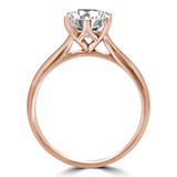 Round Lab Created Diamond Cathedral 6-Prong Solitaire Engagement Ring in Rose Gold (MVSLG1232-R)