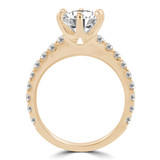 Round Lab Created Diamond 6-Prong Solitaire with Accents Engagement Ring in Yellow Gold (MVSLG1240-Y)