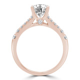 Round Lab Created Diamond Split-Shank Cathedral Solitaire with Accents Engagement Ring in Rose Gold (MVSLG1242-R)