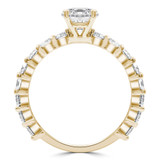 Round Lab Created Diamond Shared Prong Solitaire with Accents Engagement Ring in Yellow Gold (MVSLG1251-Y)