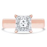 Princess Lab Created Diamond Cathedral Solitaire with Accents Engagement Ring in Rose Gold (MVSLG1254-R)