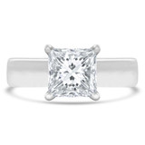 Princess Lab Created Diamond Cathedral Solitaire with Accents Engagement Ring in White Gold (MVSLG1254-W)