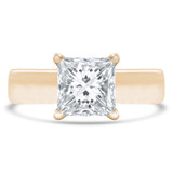 Princess Lab Created Diamond Cathedral Solitaire with Accents Engagement Ring in Yellow Gold (MVSLG1254-Y)