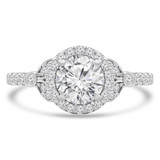 Round Lab Created Diamond Cathedral Halo Engagement Ring in White Gold with Accents (MVSLG1255-W)