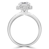 Round Lab Created Diamond Floral Oval Halo Engagement Ring in White Gold (MVSLG1258-W)