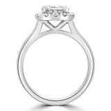 Round Lab Created Diamond Cathedral Cushion Halo Engagement Ring in White Gold (MVSLG1263-W)