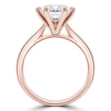 Round Lab Created Diamond 6-Prong Tapered Cathedral Solitaire Engagement Ring in Rose Gold (MVSLG1267-R)
