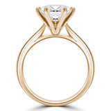 Round Lab Created Diamond 6-Prong Tapered Cathedral Solitaire Engagement Ring in Yellow Gold (MVSLG1267-Y)