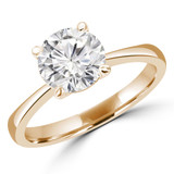 Round Lab Created Diamond Tapered Solitaire Engagement Ring in Yellow Gold (MVSLG1268-Y)
