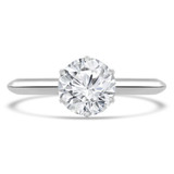 Round Lab Created Diamond 6-Prong Knife Edge Solitaire Engagement Ring in White Gold (MVSLG1272-W)