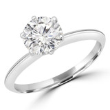 Round Lab Created Diamond 6-Prong Knife Edge Solitaire Engagement Ring in White Gold (MVSLG1272-W)