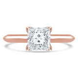 Princess Lab Created Diamond V-Prong Knife Edge Solitaire Engagement Ring in Rose Gold (MVSLG1273-R)