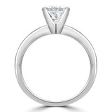 Princess Lab Created Diamond V-Prong Knife Edge Solitaire Engagement Ring in White Gold (MVSLG1273-W)