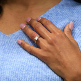 Princess Lab Created Diamond V-Prong Knife Edge Solitaire Engagement Ring in White Gold (MVSLG1273-W)