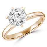 Round Lab Created Diamond 6-Prong Solitaire Engagement Ring in Yellow Gold (MVSLG1274-Y)